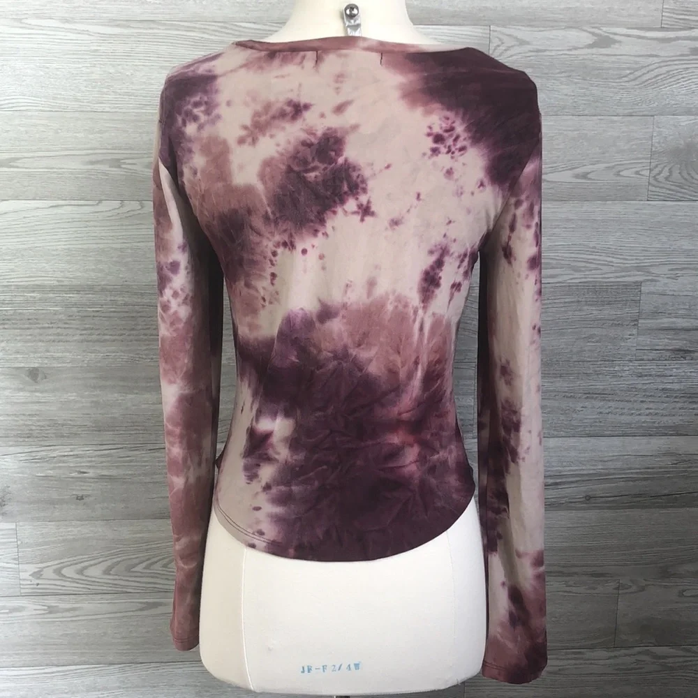 NWT Derek Hart Cut Out Tie Dye Mock Turtleneck